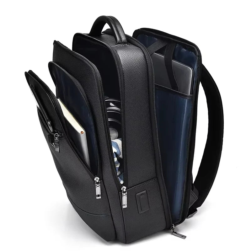 Executive Leather Laptop Backpack