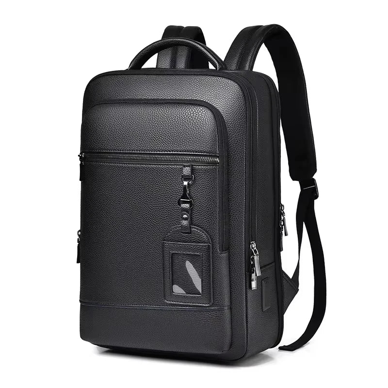 Executive Leather Laptop Backpack